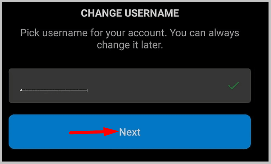Create a username on instagram