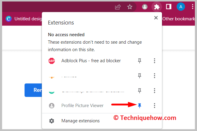 Pin the extension page