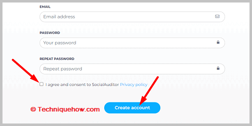 Click on Create account.