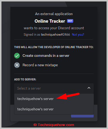 Select a server.