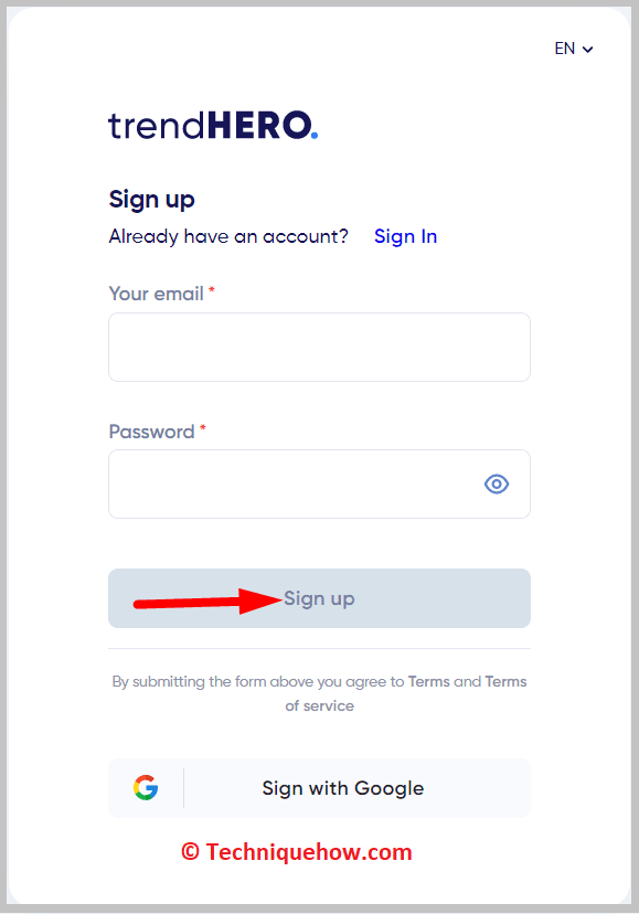Sign Up to create