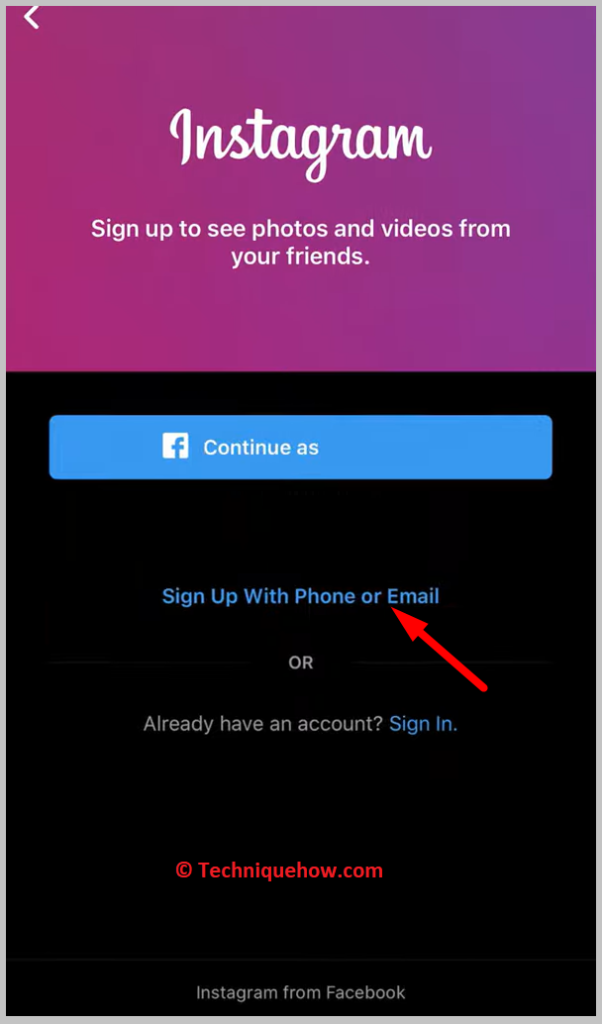 Sign Up with Phone or Email