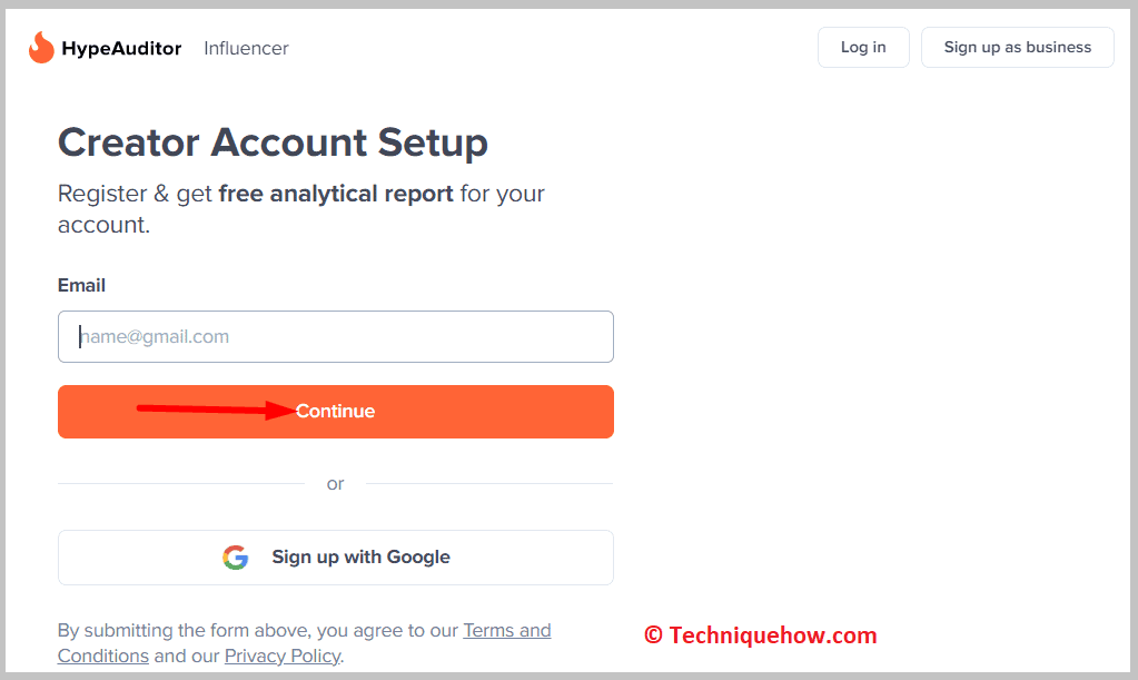 work email and click on Continue