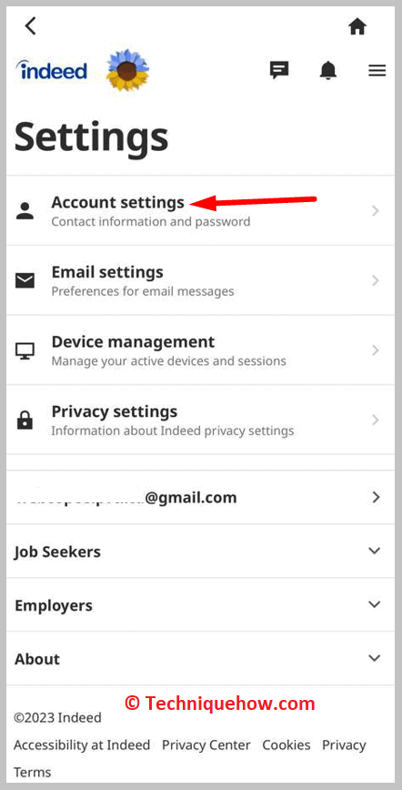 Account settings