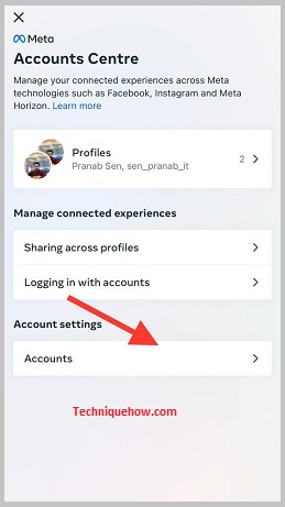 Click on account