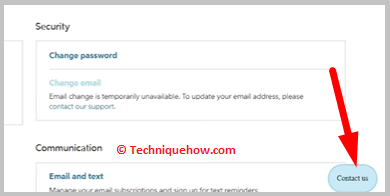 Click on Contact Us