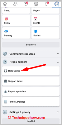 Click on Facebook Help Center