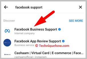 Click on Facebook support