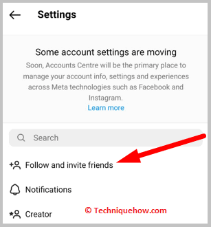 Click on Follow and invite friends