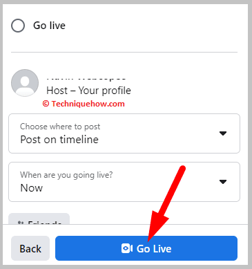 Click on Go Live