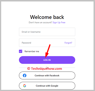 Click on Log In