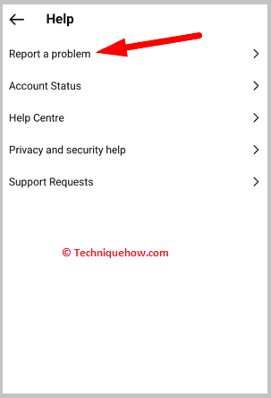 Click on Report a problem
