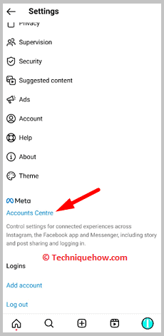 Click on account center