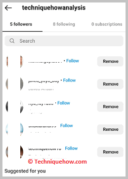 Click on follower list