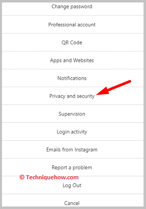 Click on privacy