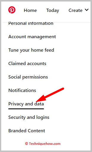 Click on privacy and data