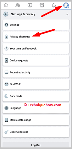 Click on privacy shortcut