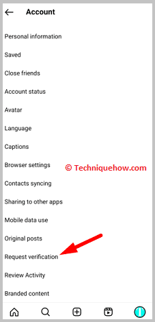 Click on request verification