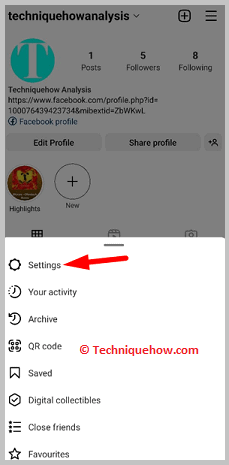 Click on settings