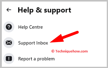 Click on support inbox
