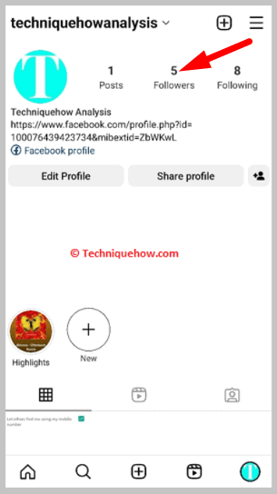 Click on the followers