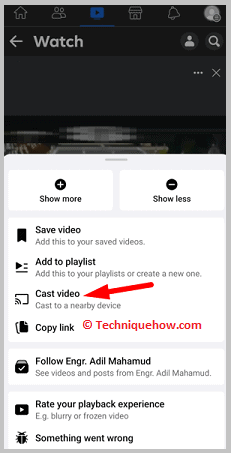 Click on video cast