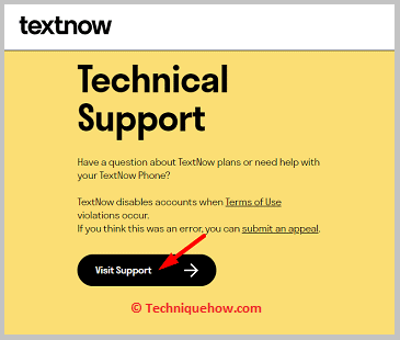 Contact TextNow support