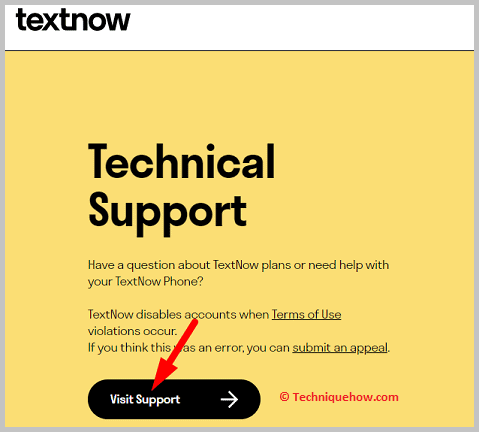 Contact Textnow's customer support