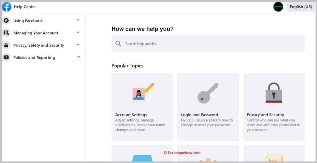 Facebook's Help Center