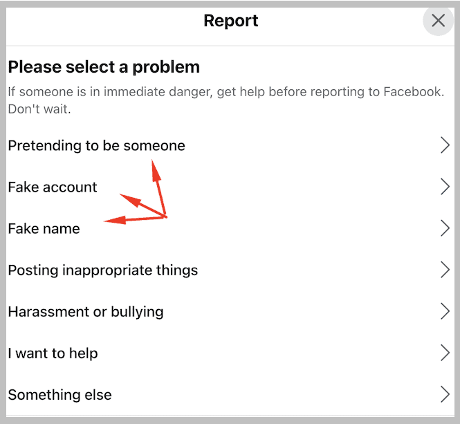 Find support or report and fake