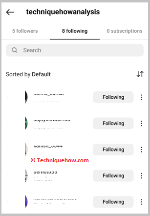 Following list