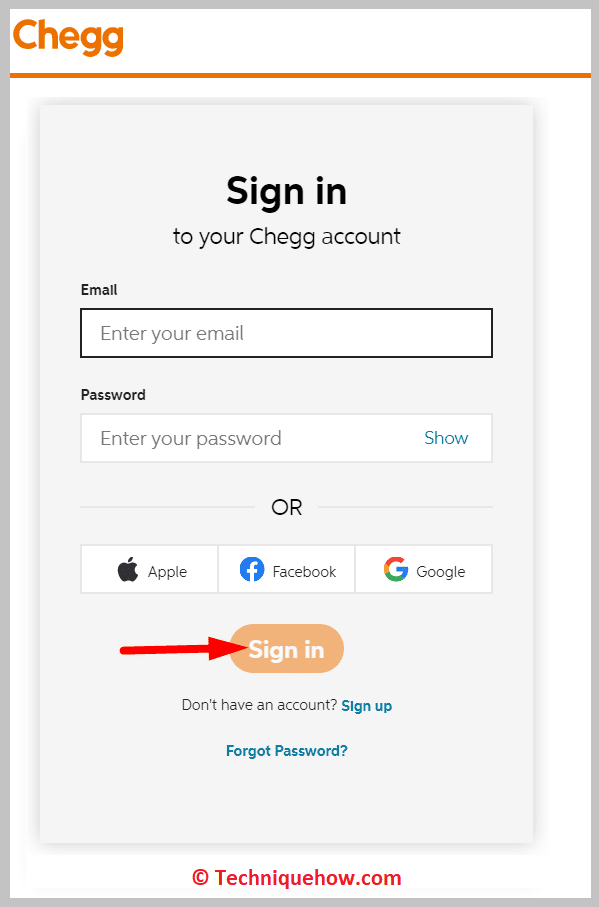 Log in to your Chegg account