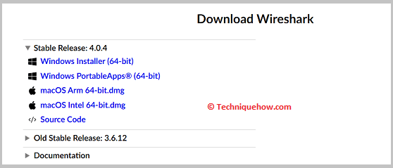 Doenload wireshark