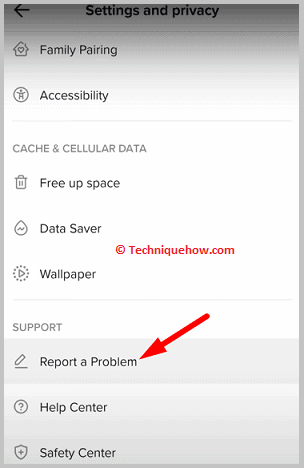 Select Report a problem.