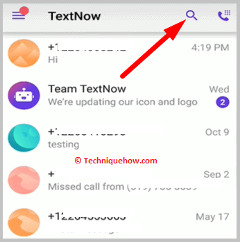 TextNow Search Function