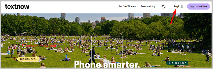TextNow website