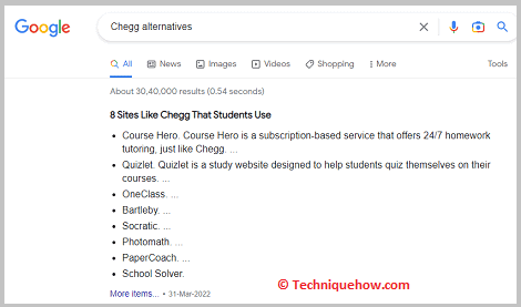 Use Chegg alternatives