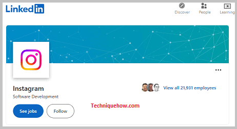Use Instagram's LinkedIn page
