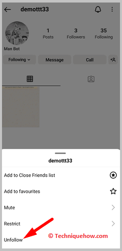Use Instagram's unfollow feature