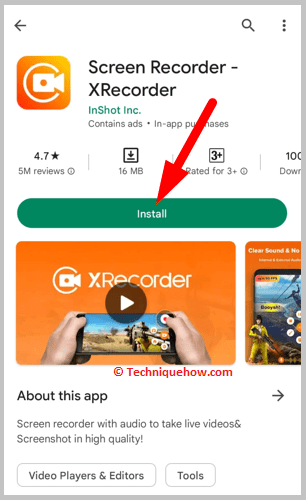Using a screen recorder app
