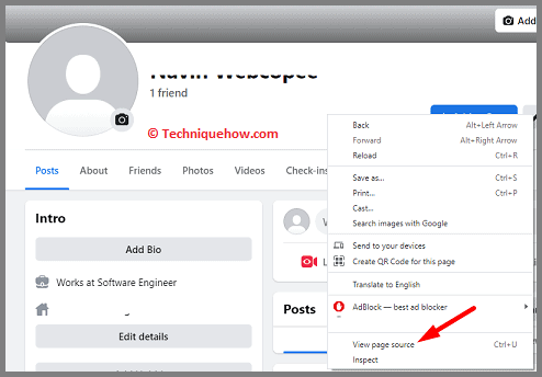 View Page Source on Browser