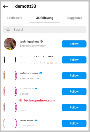 foolowing list