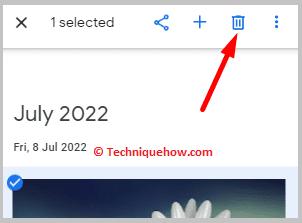 Click on delete