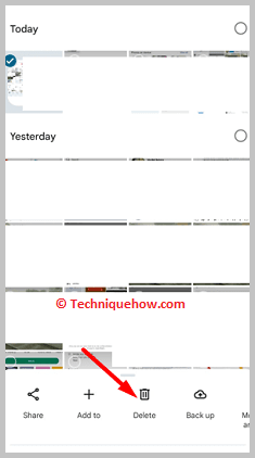 Click on delete