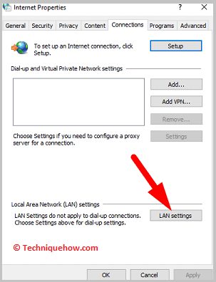Click on lan settings