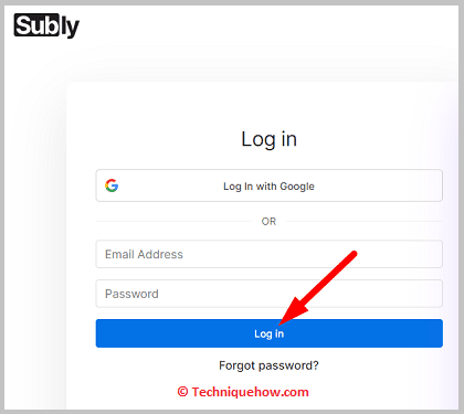 Click on login