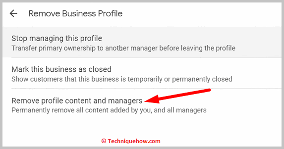 Remove Profile Content and Managers