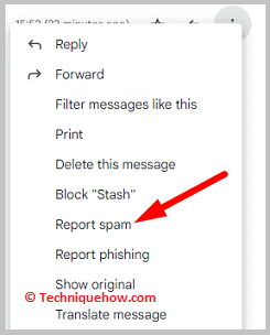 Reporting to the Email provider