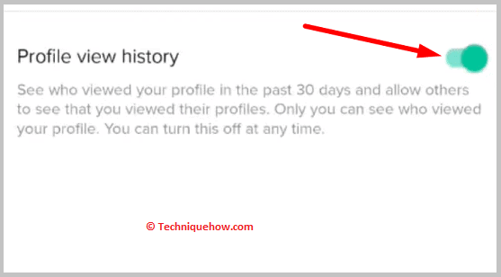 Enable Profile view history 
