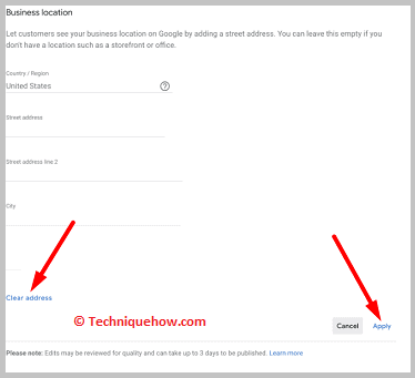 Removing the Business Address